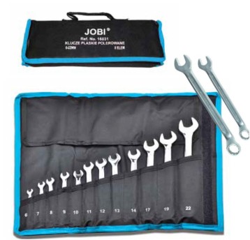 KLUCZE PŁASKO-OCZKOWE ODGIĘTE 6-22 MM,8 EL.