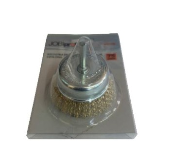 SZCZOTKA CZOŁOWA JOBIPROFI, HEX, 75MM MIEDŹ.