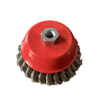 SZCZOTKA CZOŁOWA Z GW.M14 125MM STALOWA SPLOT0.5MM