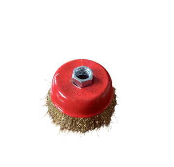 SZCZOTKA CZOŁOWA Z GWINTEM M14 75MM MOSIĘŻNA