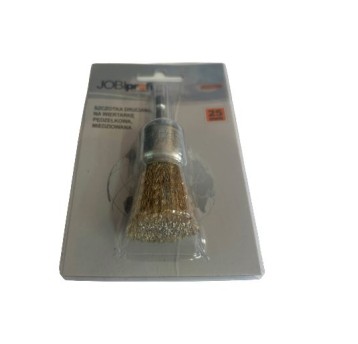 SZCZOTKA PĘDZELKOWA, JOBIPROFI, HEX, MIEDŹ, 12MM
